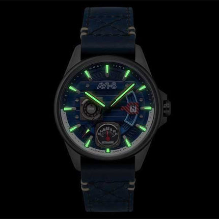 Orologio da uomo AVI-8 Hawker Harrier Farley multifunzione reggimento quadrante blu al quarzo AV-4098-03