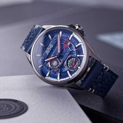 Orologio da uomo AVI-8 Hawker Harrier Farley multifunzione reggimento quadrante blu al quarzo AV-4098-03