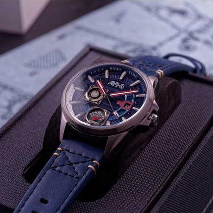 Orologio da uomo AVI-8 Hawker Harrier Farley multifunzione reggimento quadrante blu al quarzo AV-4098-03