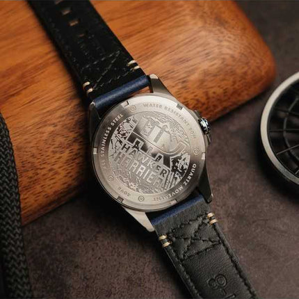 Orologio da uomo AVI-8 Hawker Harrier Farley multifunzione reggimento quadrante blu al quarzo AV-4098-03