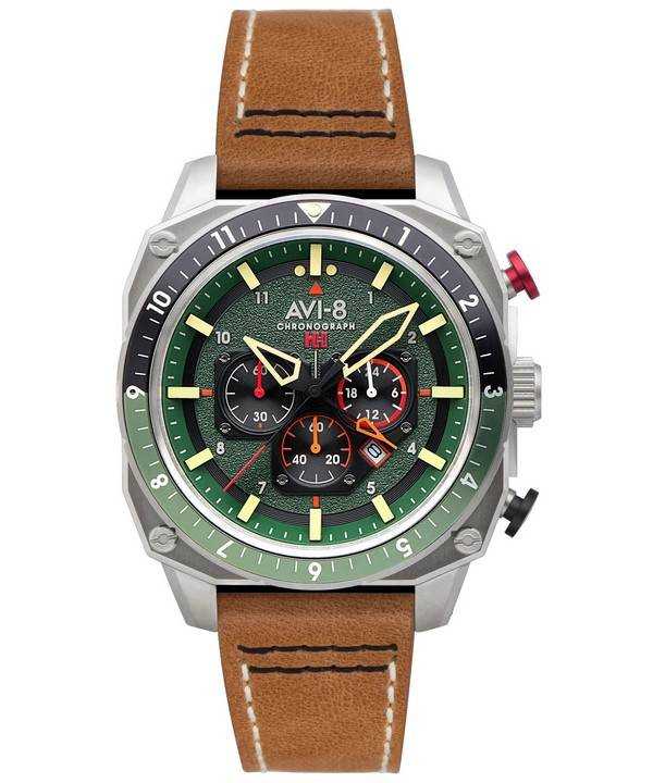 Orologio da uomo AVI-8 Hawker Hunter Atlas Dual Time Chronograph Forest Quartz AV-4100-01