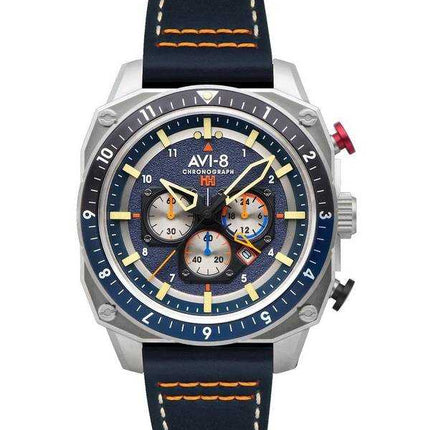 Orologio da uomo AVI-8 Hawker Hunter Atlas Dual Time Chronograph Pavillion Blue Quartz AV-4100-02