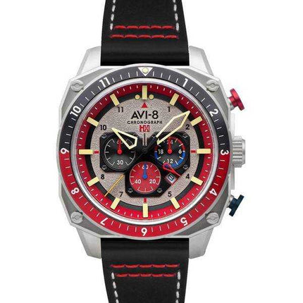 Orologio da uomo AVI-8 Hawker Hunter Atlas Dual Time Chronograph Hazard Red Quartz AV-4100-03