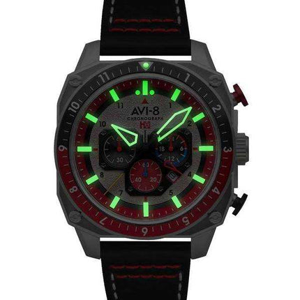 Orologio da uomo AVI-8 Hawker Hunter Atlas Dual Time Chronograph Hazard Red Quartz AV-4100-03