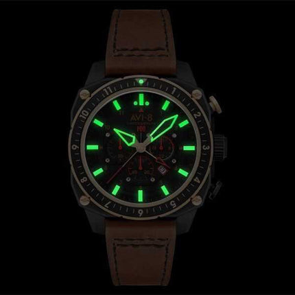 Orologio da uomo AVI-8 Hawker Hunter Atlas Dual Time Chronograph Jade Black Dial Quartz AV-4100-09