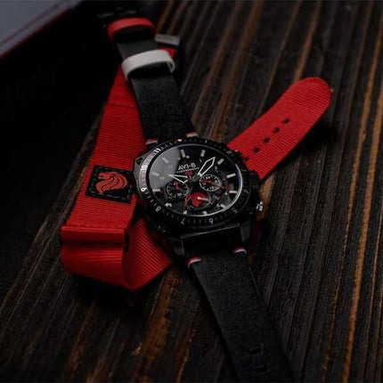 Orologio da uomo AVI-8 Hawker Hunter Atlas Chronograph Singapore Air Force Limited Edition Pegasus Black Quartz AV-4100-0A