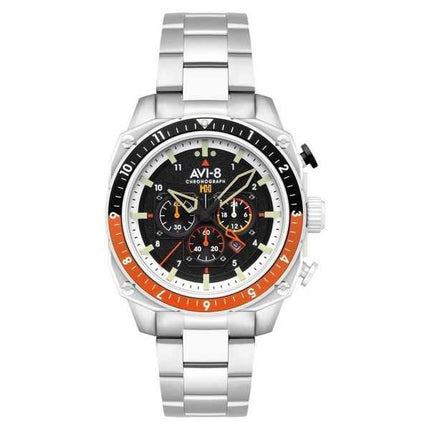 Orologio da uomo AVI-8 Hawker Hunter Atlas Dual Time Cronografo Raven quadrante nero al quarzo AV-4100-11