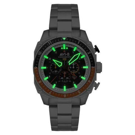 Orologio da uomo AVI-8 Hawker Hunter Atlas Dual Time Cronografo Raven quadrante nero al quarzo AV-4100-11