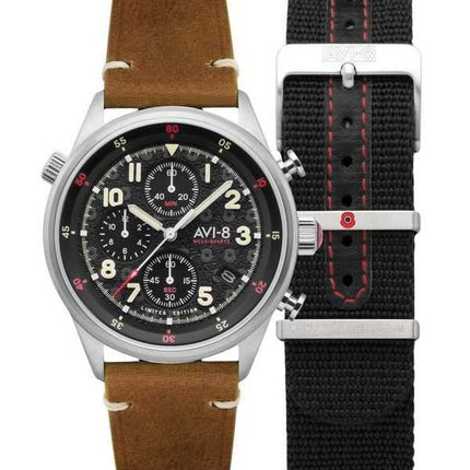 AVI-8 Flyboy Royal British Legion Tri-Service edizione limitata al quarzo AV-4102-RBL-01 orologio da uomo con cinturino extra