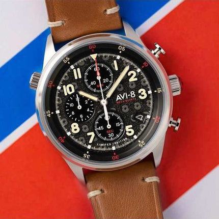 AVI-8 Flyboy Royal British Legion Tri-Service edizione limitata al quarzo AV-4102-RBL-01 orologio da uomo con cinturino extra
