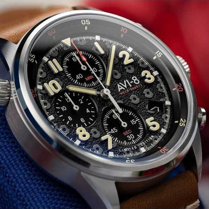 AVI-8 Flyboy Royal British Legion Tri-Service edizione limitata al quarzo AV-4102-RBL-01 orologio da uomo con cinturino extra