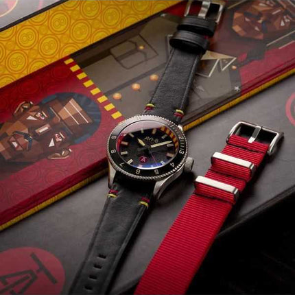 Orologio da uomo AVI-8 Flyboy Tuskegee Airmen Limited Edition Licata quadrante nero al quarzo AV-4103-01 con cinturino extra