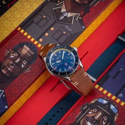 AVI-8 Flyboy Tuskegee Airmen Meca-Quartz Edizione limitata Lucera quadrante blu AV-4103-02 Orologio da uomo con cinturino extra