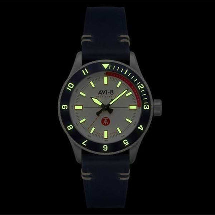 AVI-8 Flyboy Tuskegee Airmen Meca-Quartz Edizione limitata Torretto Quadrante argento AV-4103-03 Orologio da uomo con cinturino