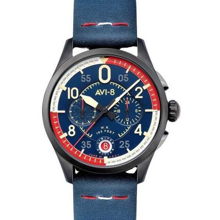 Orologio da uomo AVI-8 Spitfire P8331 Laguna Cronografo in edizione limitata Sumatra quadrante blu al quarzo AV-4105-01