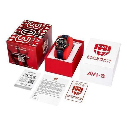 Orologio da uomo AVI-8 Spitfire P8331 Laguna Cronografo in edizione limitata Sumatra quadrante blu al quarzo AV-4105-01
