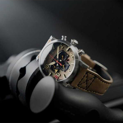 Orologio da uomo AVI-8 Dambuster 617 Squadron 80th Anniversary Dual Time Chronograph Limited Edition Camo Quartz AV-4107-02