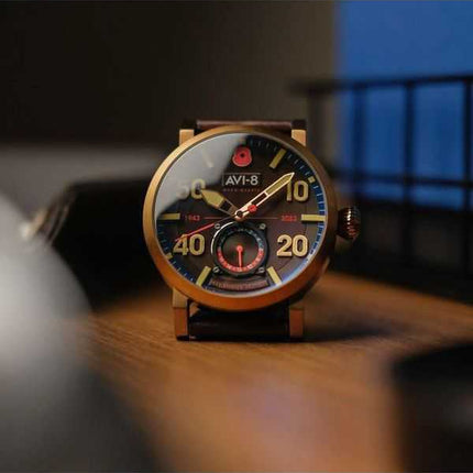 Orologio da uomo AVI-8 Dambuster 80th Anniversary Royal British Legion Meca-Quartz Limited Edition quadrante marrone AV-4108-RBL