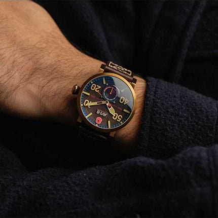 Orologio da uomo AVI-8 Dambuster 80th Anniversary Royal British Legion Meca-Quartz Limited Edition quadrante marrone AV-4108-RBL