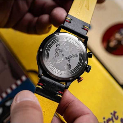 AVI-8 Flyboy Spirit Of Tuskegee Cronografo Edizione Limitata Quadrante Nero Quarzo AV-4109-01 Orologio da Uomo con Cinturino Ext