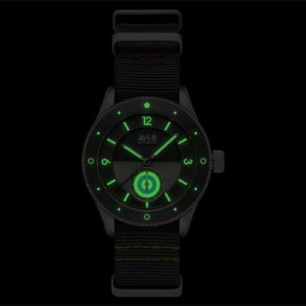 Orologio da uomo AVI-8 Flyboy Airmaster Sector Meca-Quartz Vert Green Nylon Strap Green Dial AV-4112-02