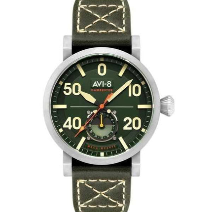 AVI-8 Dambuster Chadwick Meca-Quartz Cinturino in pelle verde foresta Quadrante verde Orologio da uomo AV-4113-02