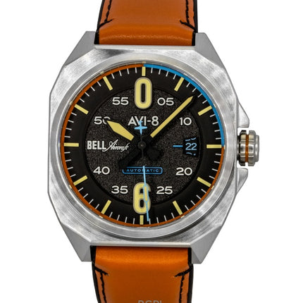 Orologio da uomo automatico AVI-8 Bell X-1 Machbuster con cinturino in pelle e quadrante nero grafite AV-4115-01