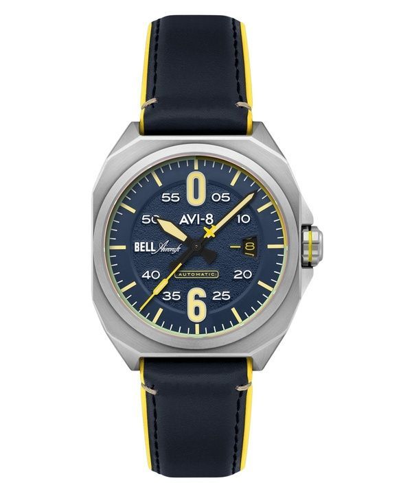 Orologio da uomo AVI-8 Bell X-1 Machbuster Automatic Catalina Blue Cinturino in pelle Quadrante blu AV-4115-03