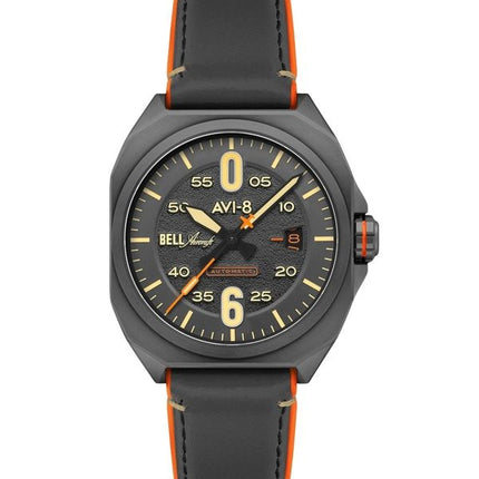 Orologio da uomo AVI-8 Bell X-1 Machbuster automatico con cinturino in pelle e quadrante grigio ferro AV-4115-06