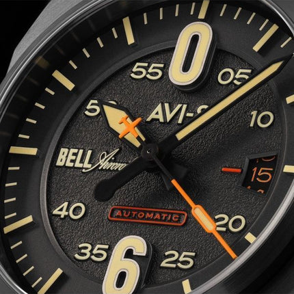 Orologio da uomo AVI-8 Bell X-1 Machbuster automatico con cinturino in pelle e quadrante grigio ferro AV-4115-06