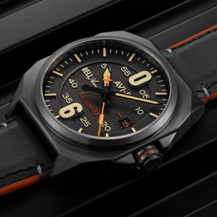 Orologio da uomo AVI-8 Bell X-1 Machbuster automatico con cinturino in pelle e quadrante grigio ferro AV-4115-06