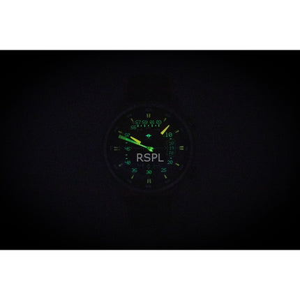 Orologio automatico da uomo AVI-8 Hawker Harrier HUD con cinturino in gomma e pelle e quadrante arancione sfumato AV-4117-03