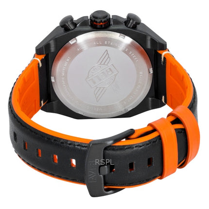 Orologio da uomo AVI-8 Bell X-1 Machbuster Cronografo Super Sonic Cinturino in pelle nera Quadrante nero Quarzo AV-4118-04