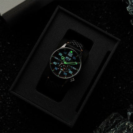 Orologio da uomo AVI-8 Hawker Typhoon Baldwin automatico con cinturino in pelle e quadrante nero freddo AV-4119-01