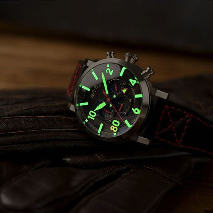 Orologio da uomo AVI-8 Dambuster Operation Catechism 80th Dual Time Chronograph Limited Edition Quartz AV-4124-01