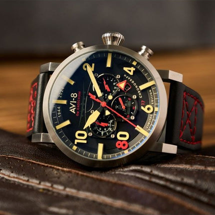 Orologio da uomo AVI-8 Dambuster Operation Catechism 80th Dual Time Chronograph Limited Edition Quartz AV-4124-01