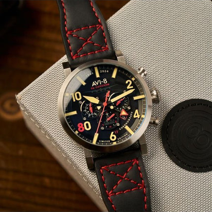 Orologio da uomo AVI-8 Dambuster Operation Catechism 80th Dual Time Chronograph Limited Edition Quartz AV-4124-01