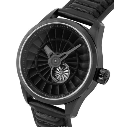Orologio da uomo automatico AVI-8 Hawker Hurricane Pegasus Limited Edition con cinturino in pelle e quadrante nero AV-4127-01