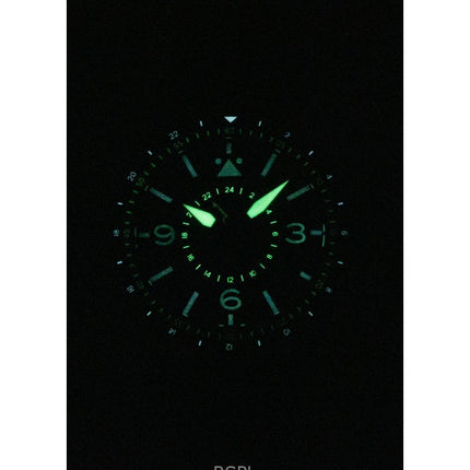 Orologio da uomo AVI-8 Flyboy Airmaster GMT con cinturino in pelle e quadrante nero automatico AV-4128-01