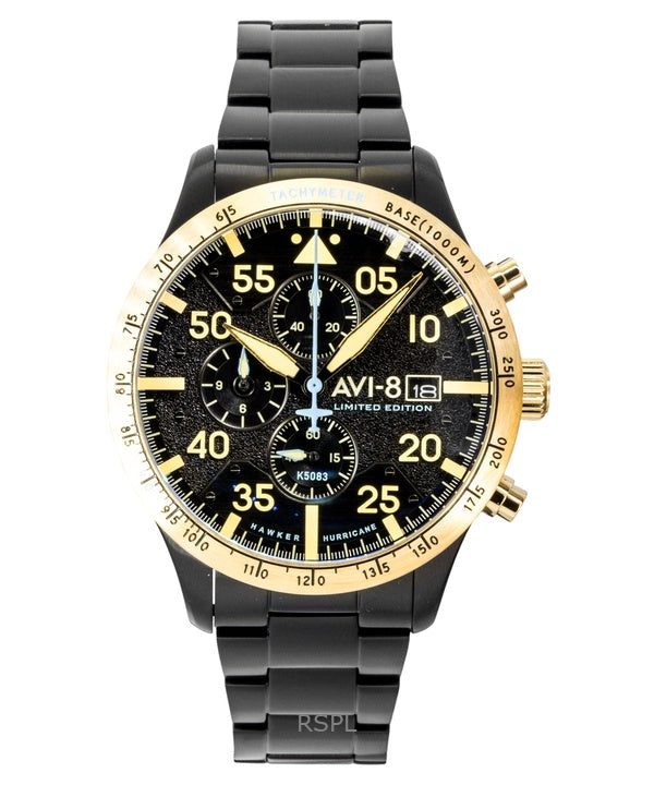 Orologio da uomo AVI-8 Hawker Hurricane Chronograph 90th Anniversary Limited Edition Altitude Black Dial al quarzo AV-4130-55