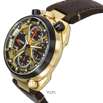 Orologio da uomo Citizen Promaster Tsuno Chronograph Limited Edition con quadrante nero e oro Eco-Drive Diver&#39;s AV0072-01X 200M