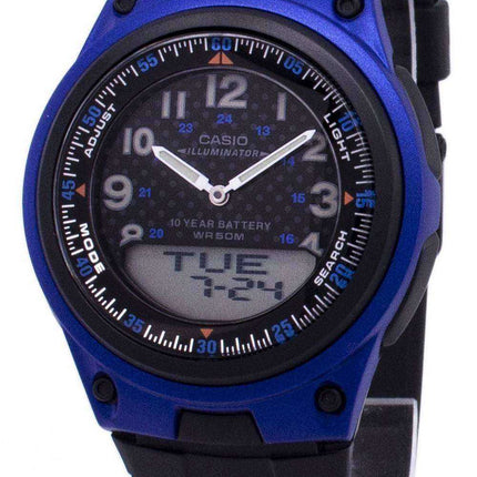 Orologio da uomo digitale analogico Casio Orologio da uomo AW-80-2BVDF AW-80-2BV nero / blu di Telememo