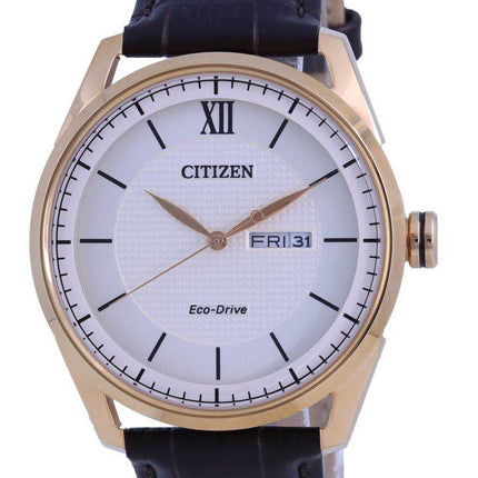 Orologio da uomo Citizen con quadrante avorio in pelle Eco-Drive AW0082-19A 100M