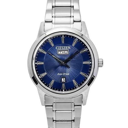 Orologio da uomo Citizen Eco-Drive in acciaio inossidabile con quadrante blu AW0100-86L