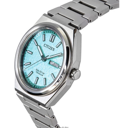 Orologio da uomo Citizen Zenshin Super Titanium con quadrante turchese Eco-Drive AW0130-85M 100M