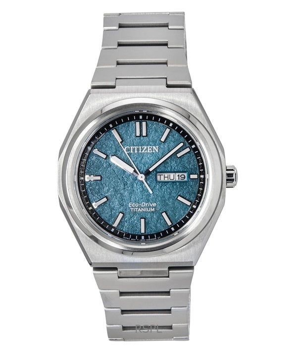 Orologio da uomo Citizen Zenshin Super Titanium con quadrante verde Eco-Drive AW0130-85X 100M
