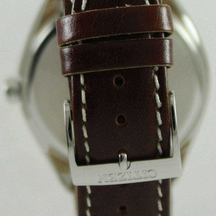 Orologio da uomo Citroen Eco-Drive cinturino in pelle marrone AW1170-00H