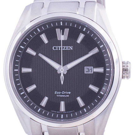 Orologio da uomo Citizen Super Titanium quadrante nero Eco Drive AW1240-57E 100M