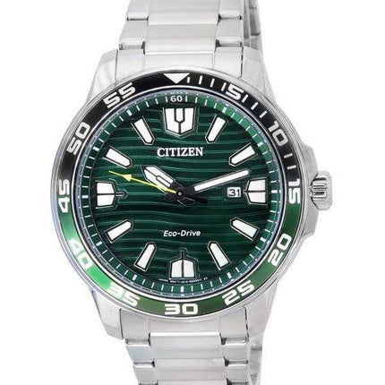 Orologio da uomo Citizen Marine Sport quadrante verde in acciaio inossidabile Eco-Drive AW1526-89X 100M