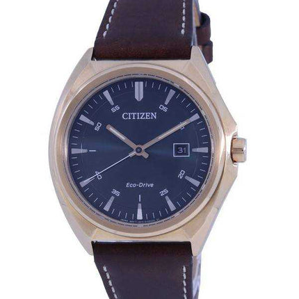 Orologio da uomo Citizen Metropolitan quadrante blu con cinturino in pelle Eco-Drive AW1573-11L 100M